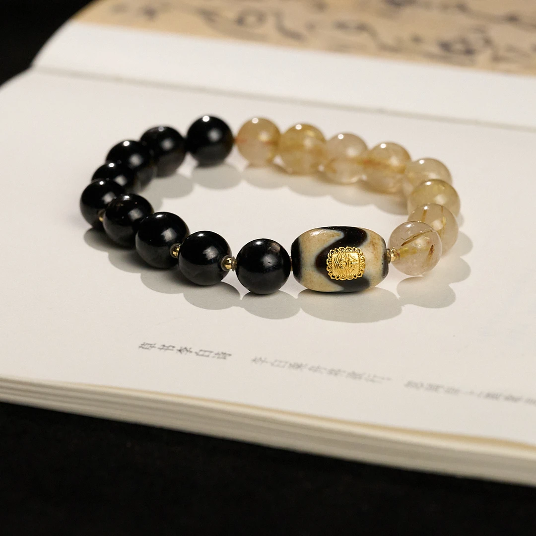 金运石·金发晶18k金贴片手串（天然珠宝多样性发）{曜世三叠}