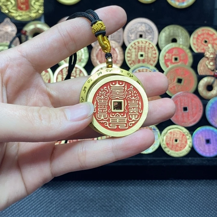 L***.山鬼花钱3.5紫薇黄铜一套