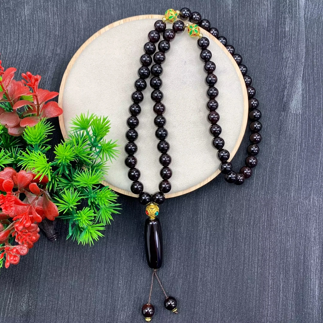 【小天总】TC14063天承妮佳血离子黑金石胆长串链条(多样性发其一)