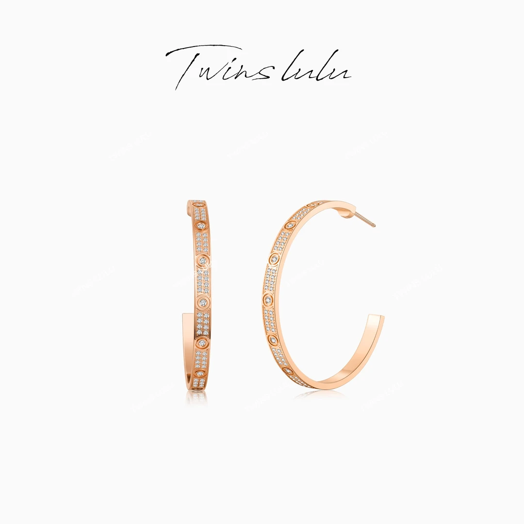 TWINS LULU镀K金新年款气质轻奢首饰满天星耳环女新年款TSL1300