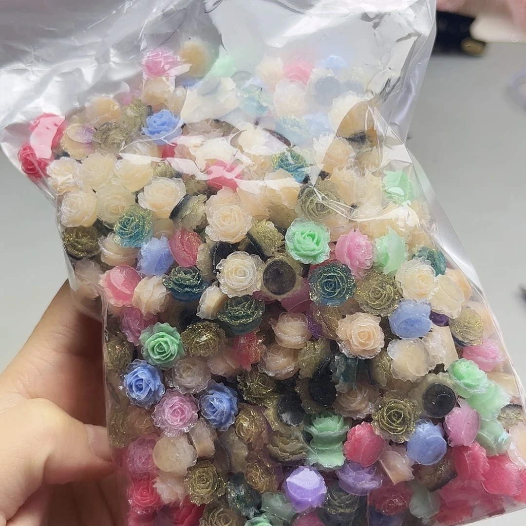 树脂非金属树脂彩色小玫瑰混500个
