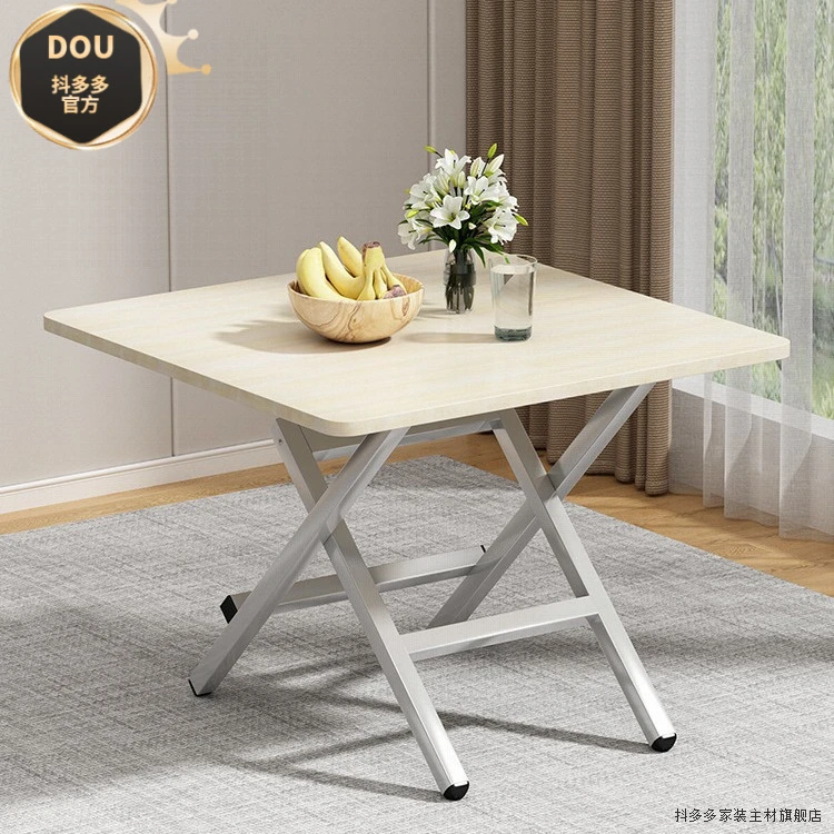 餐桌简易折叠桌子正方形方桌家用饭桌户外摆摊小户型出租屋折叠桌