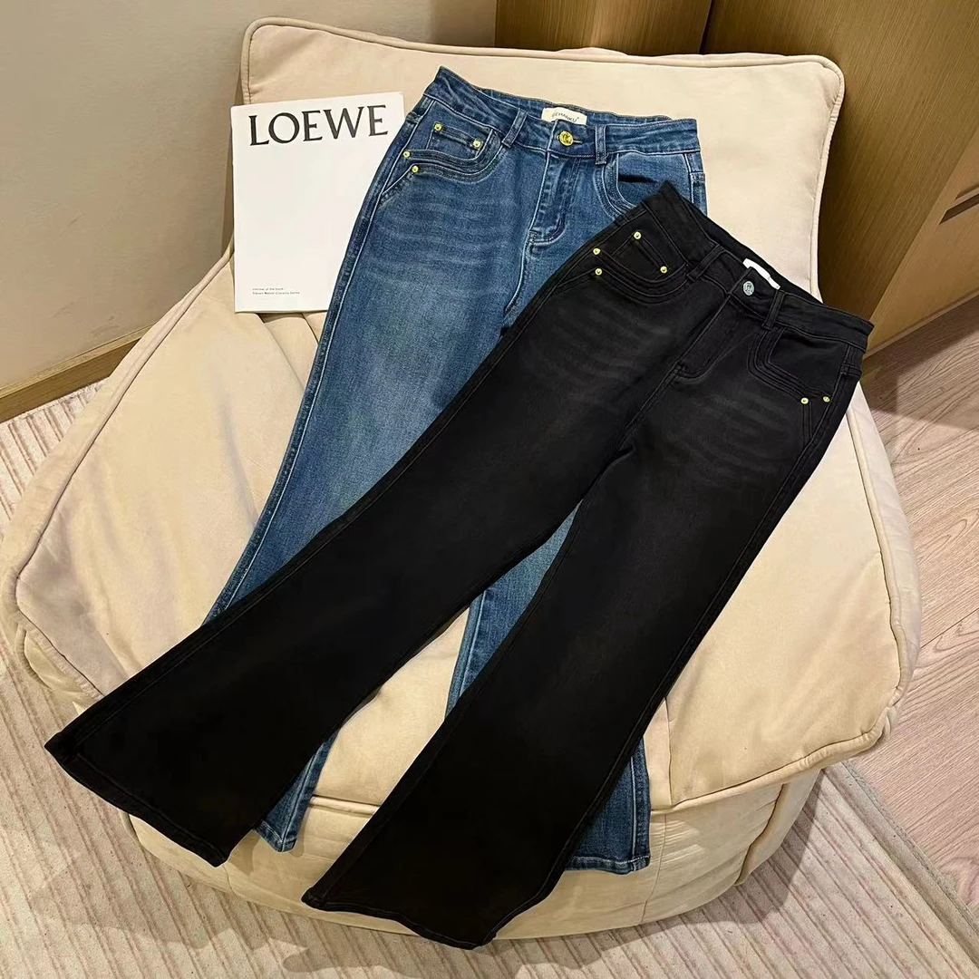 豆子推荐【微喇裤】26811 春季显瘦水洗牛仔裤百搭