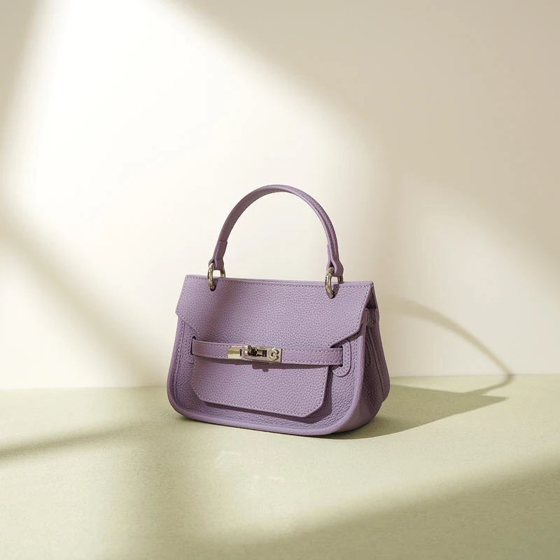 小包包斜挎包女2025新款牛皮女包高级感小众凯莉包时尚百搭单肩包