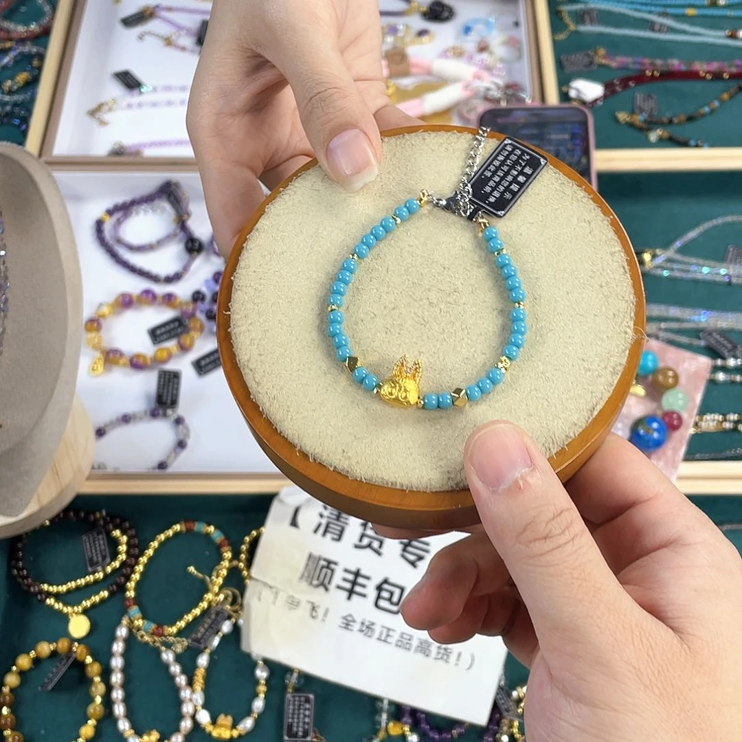 水晶手链银S925镀金镶嵌