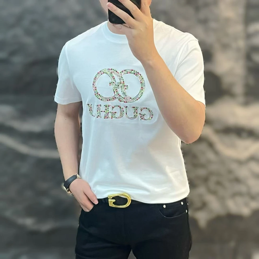 新款高端男士潮流百搭个性字母短袖圆领T恤25SS026