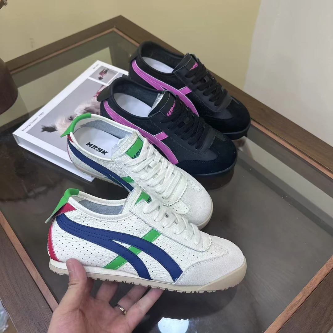 【真牛皮头层皮】3.5公分内增高小白鞋绒面夏季镂空德训时尚休闲鞋