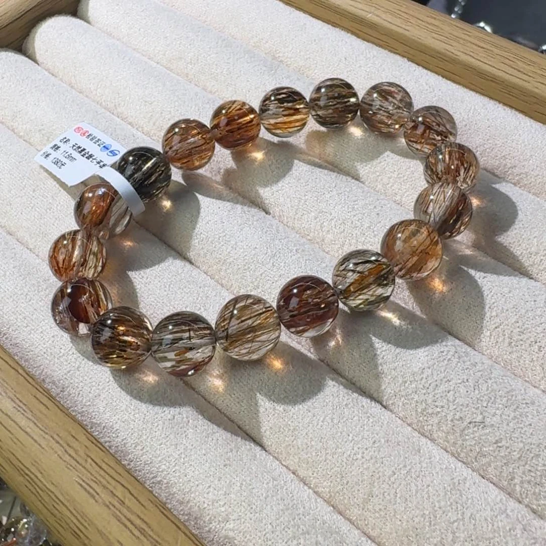 水晶手链未镶嵌黑金超七11.6