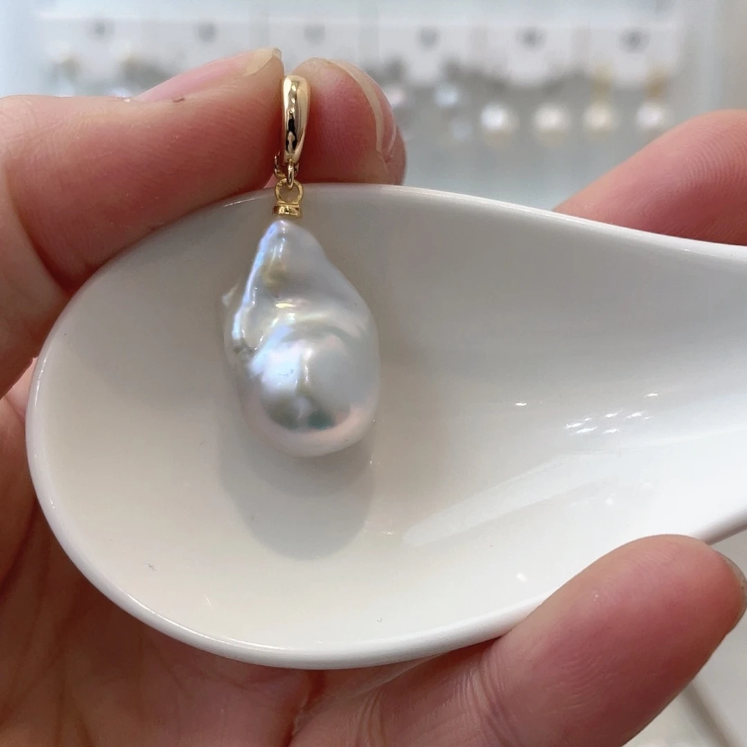 淡水珍珠天然珍珠巴洛克银S925镶嵌