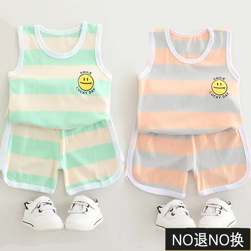 【NO退NO换】男童无袖套装夏天2025新款儿童夏装背心运动服夏款童装