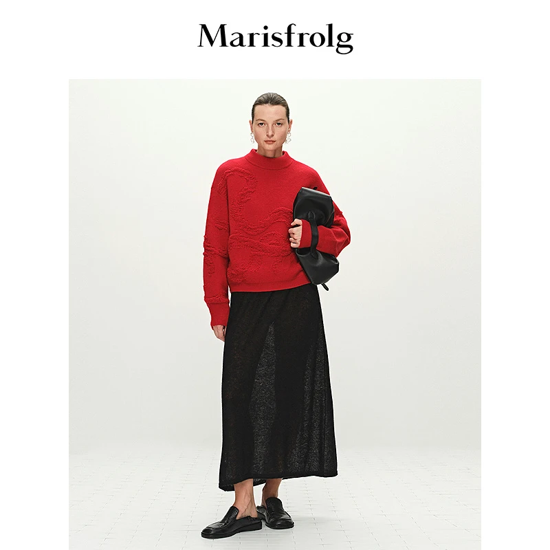 Marisfrolg玛丝菲尔26年新年提花羊毛针织衫A1FZ1806M