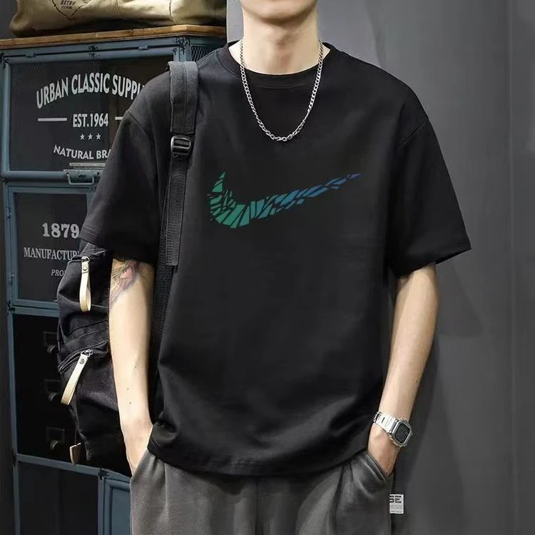 短袖男士夏季日常痞帅印花短袖T恤休闲港风上衣宽松潮流韩版大码
