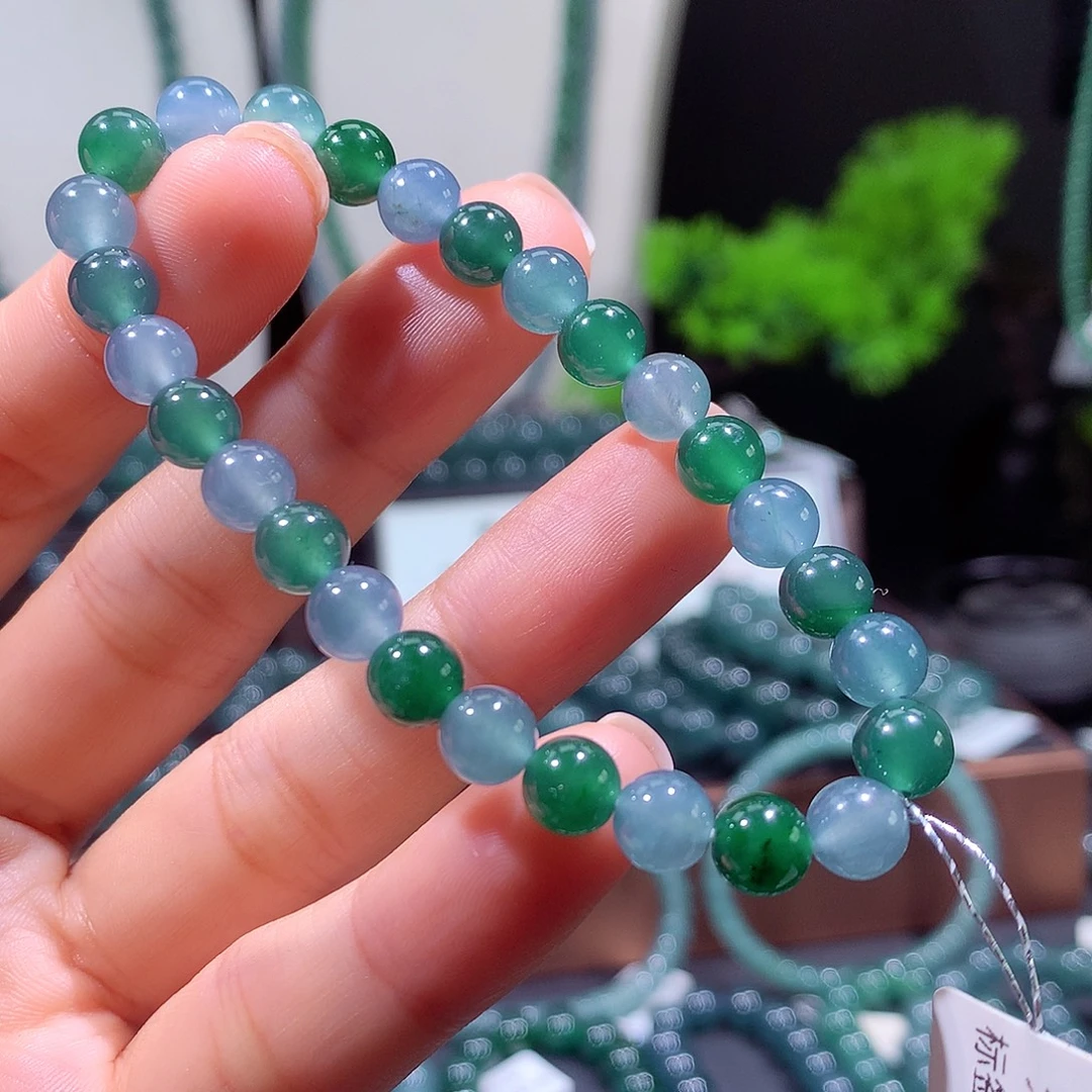 翡翠未镶嵌手链天然a货翡翠手串7mm