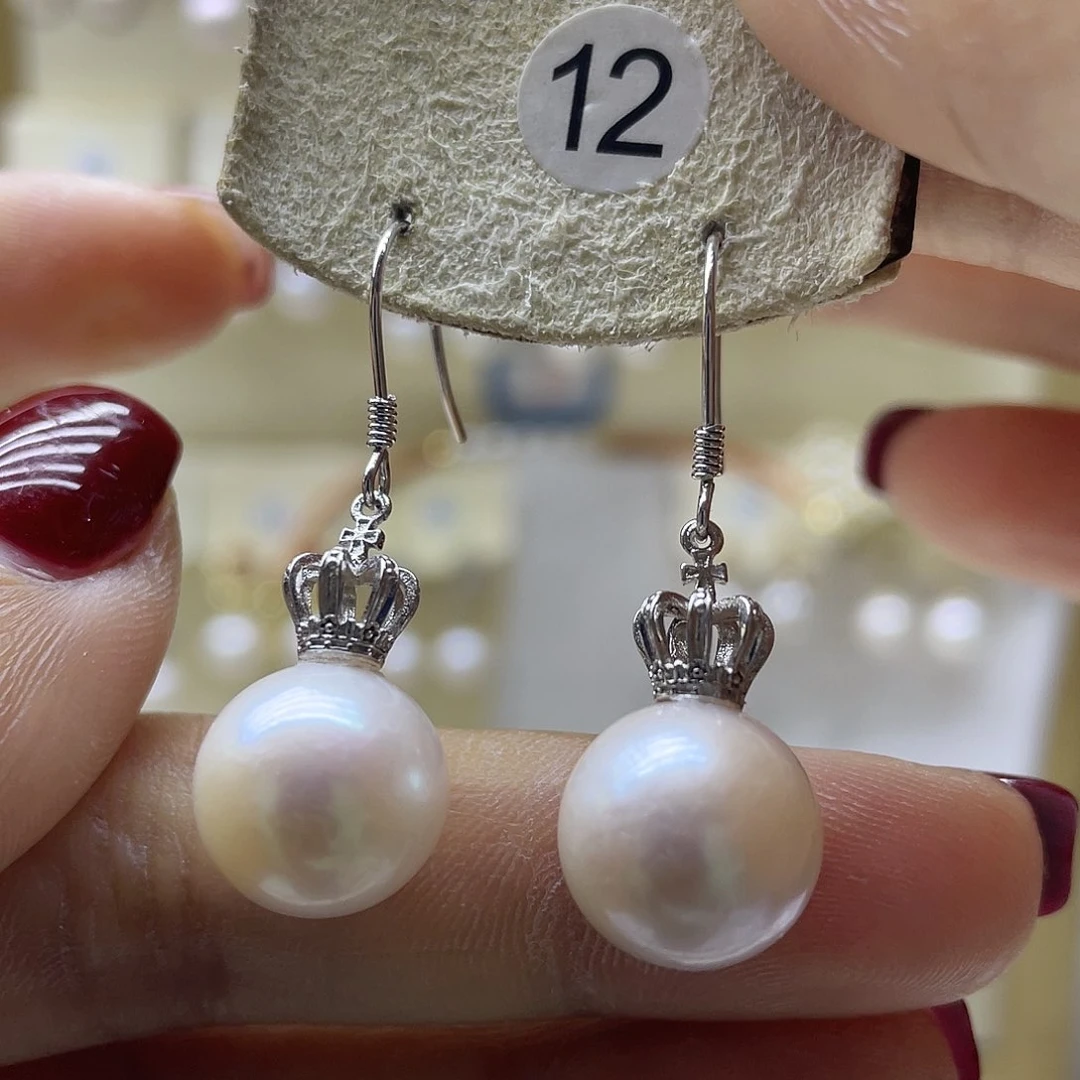 淡水珍珠耳饰银S925镶嵌