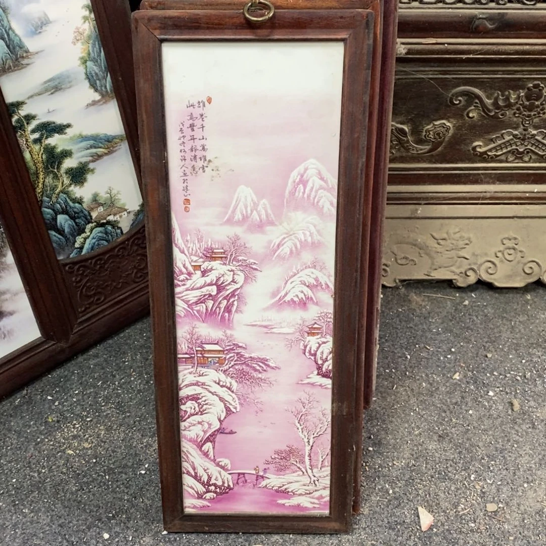 瓷片55*21 景德镇瓷板画柴窑烧制