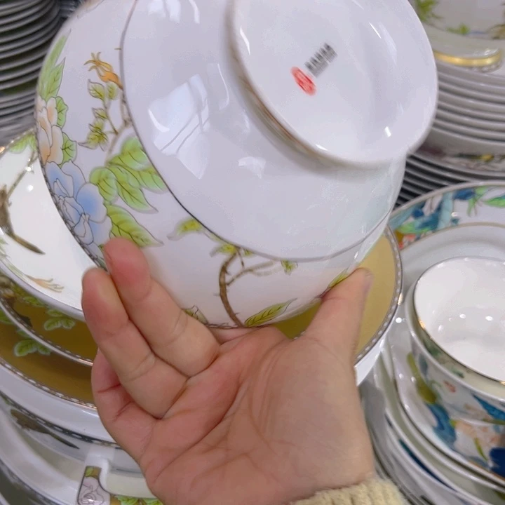 瓷片琴瑟和鸣六寸面碗两个