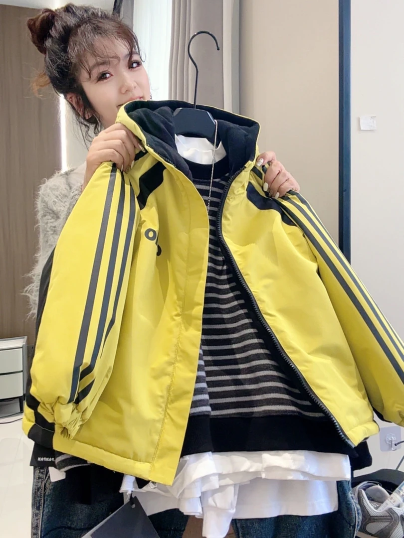 男童冬季双面穿时髦上衣2025新款冬季休闲洋气青少年炸街加绒外套