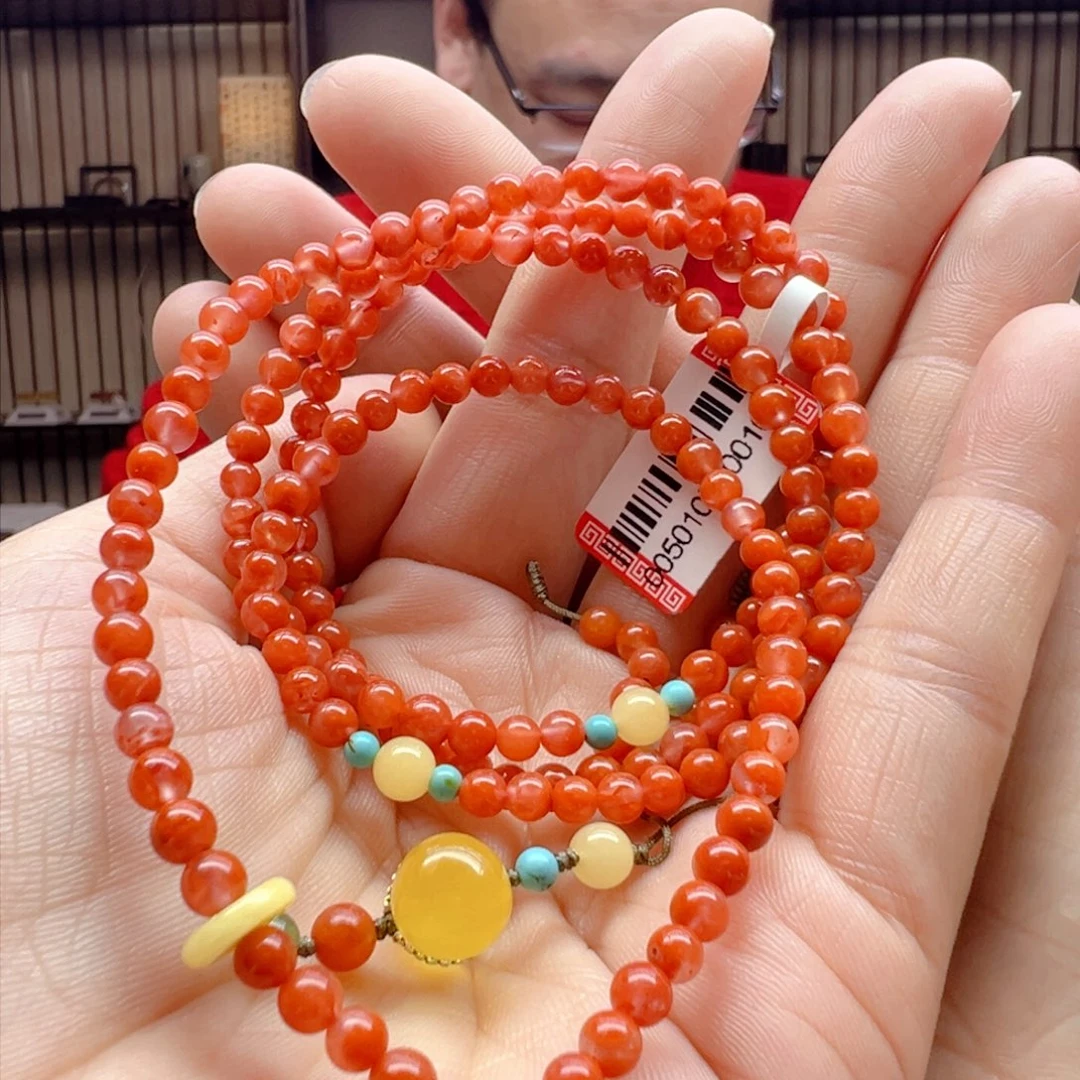 南红玛瑙手串未镶嵌南红4圈