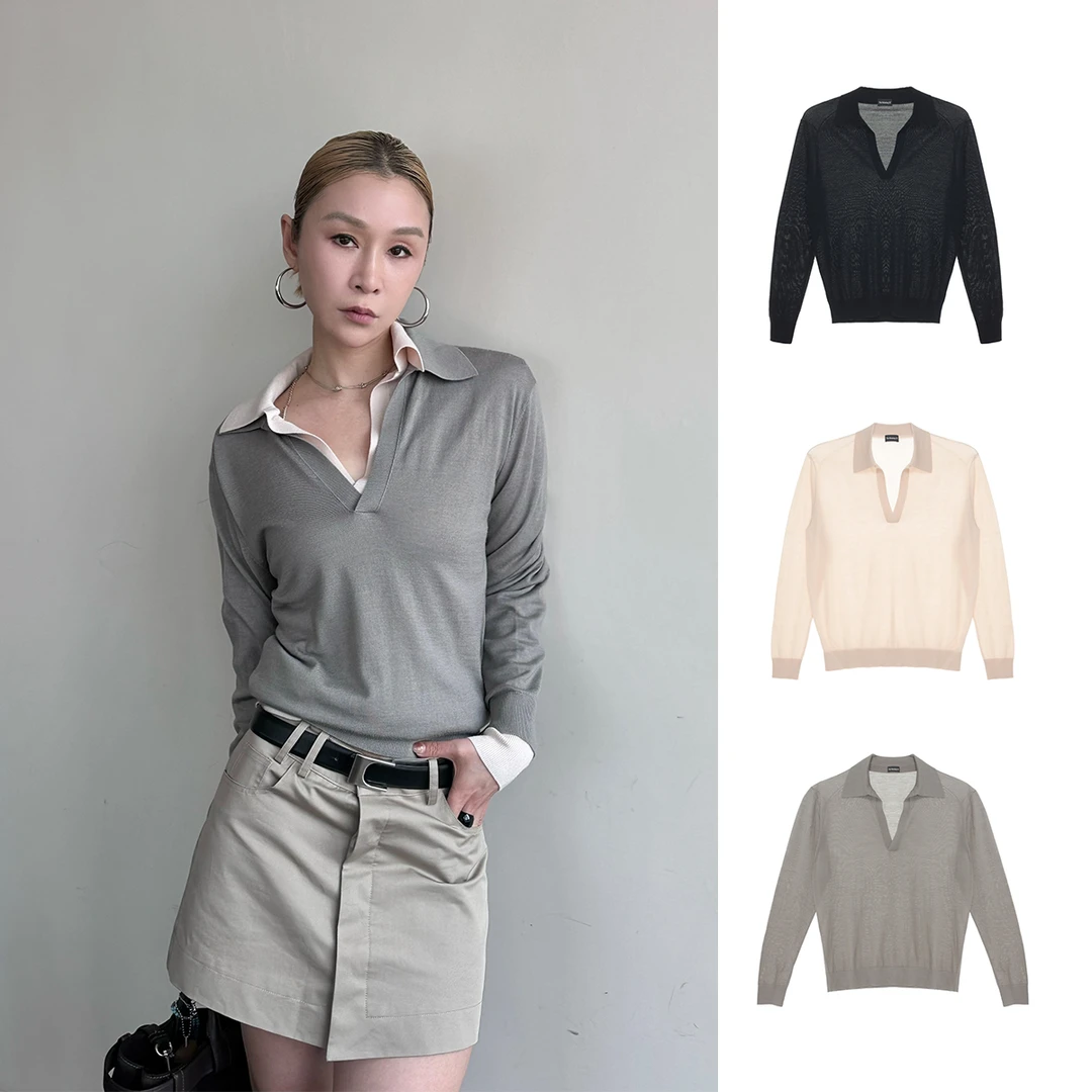 THE MEANING OF 设计师品牌 25春夏 翻领长袖POLO衫 SOLSOL买手店