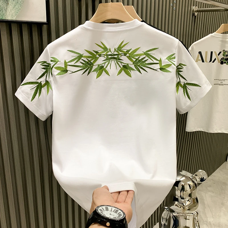 欧洲站高端欧货设计感小众短袖T恤男夏季时尚潮流半袖宽松体恤男