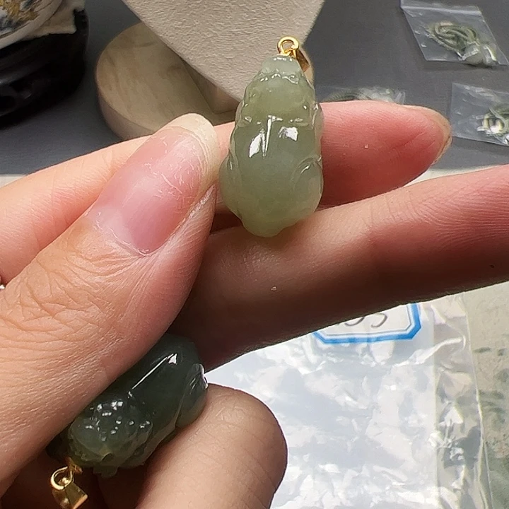 和田玉银S925镶嵌颈饰035