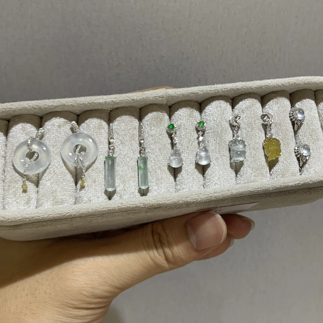 翡翠耳饰一对-18K金-多样性发货只发一对-E13-BK|CXQ21