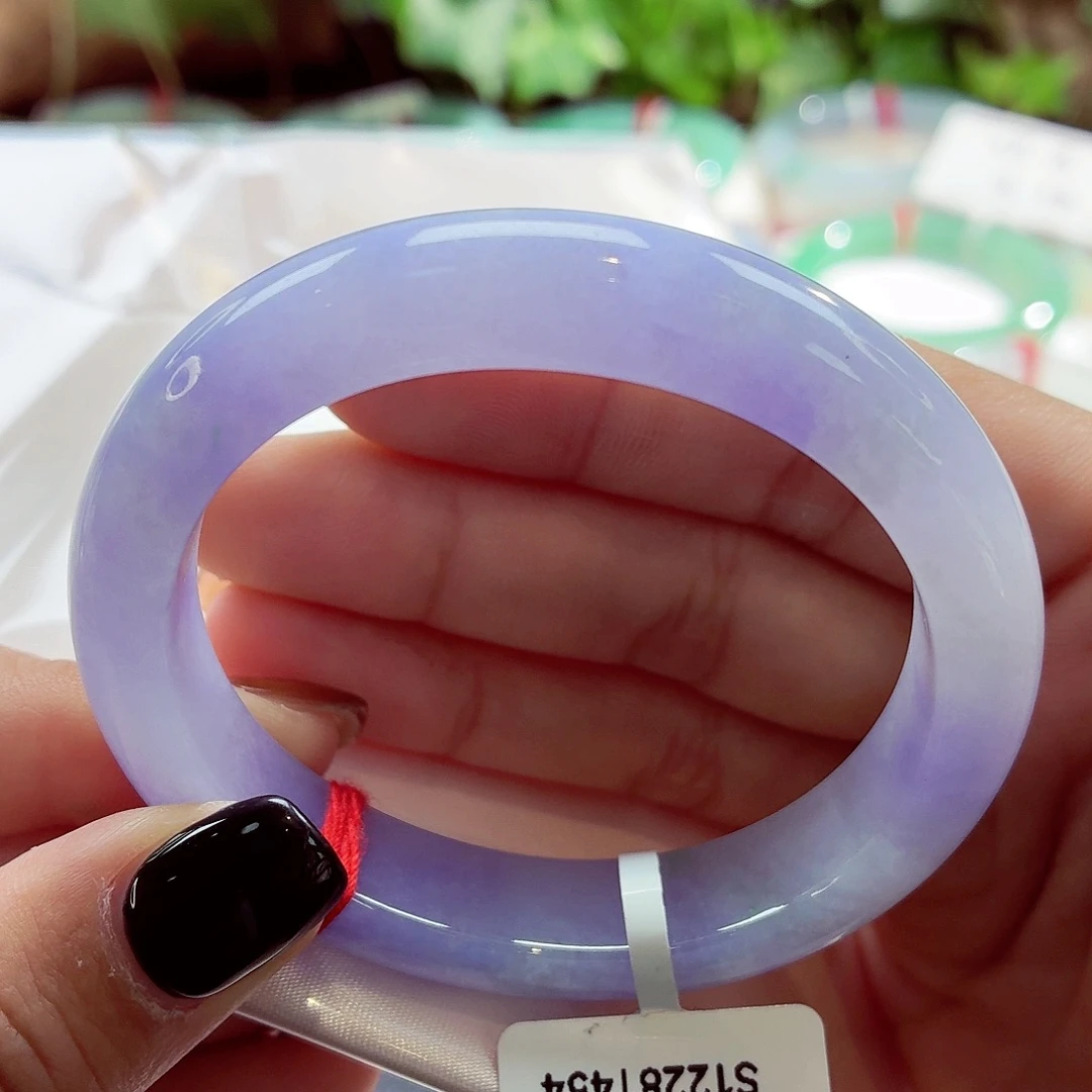 翡翠未镶嵌手镯（贵妃镯）红春紫68-52贵02