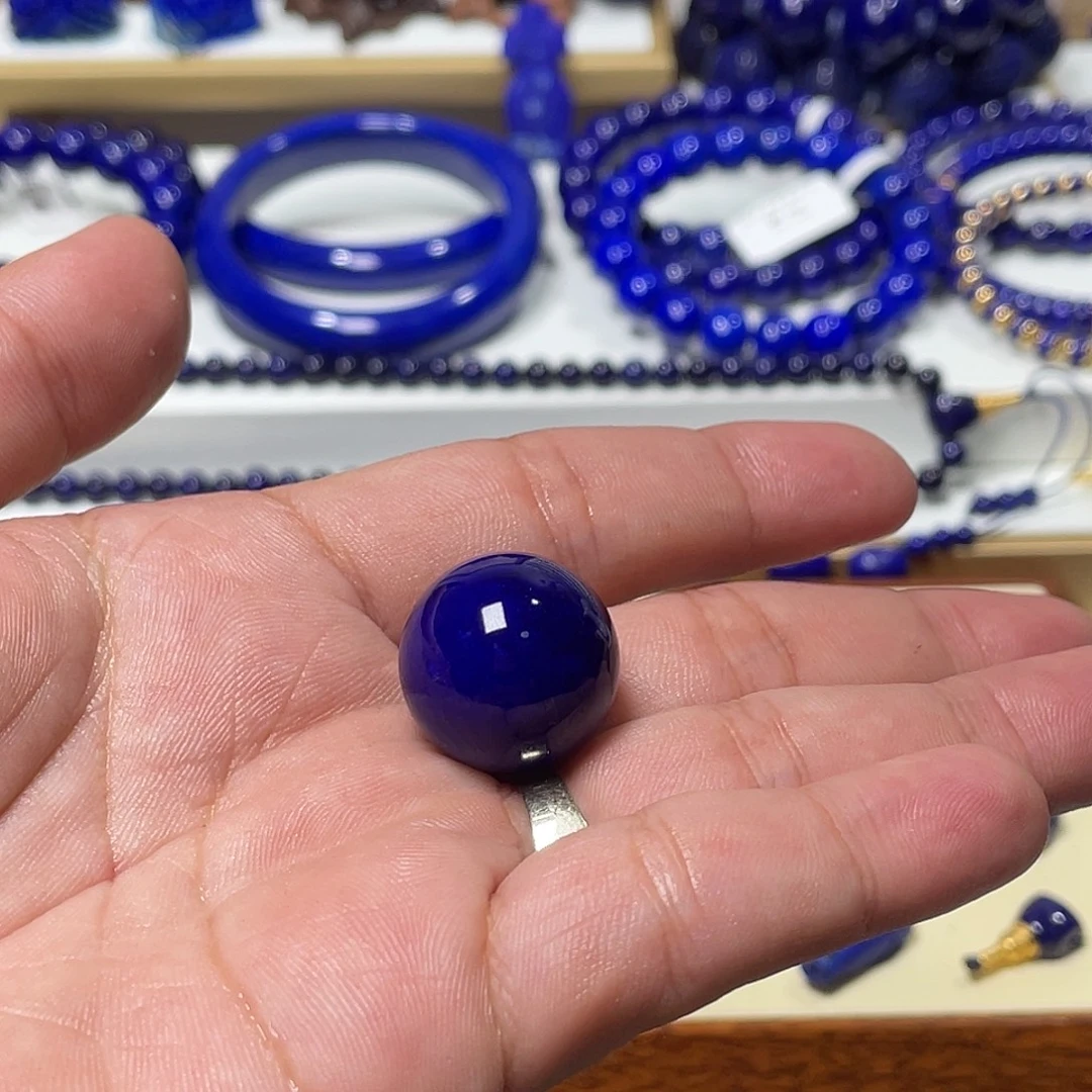 1***9青金石未镶嵌紫药水高品20mm单珠