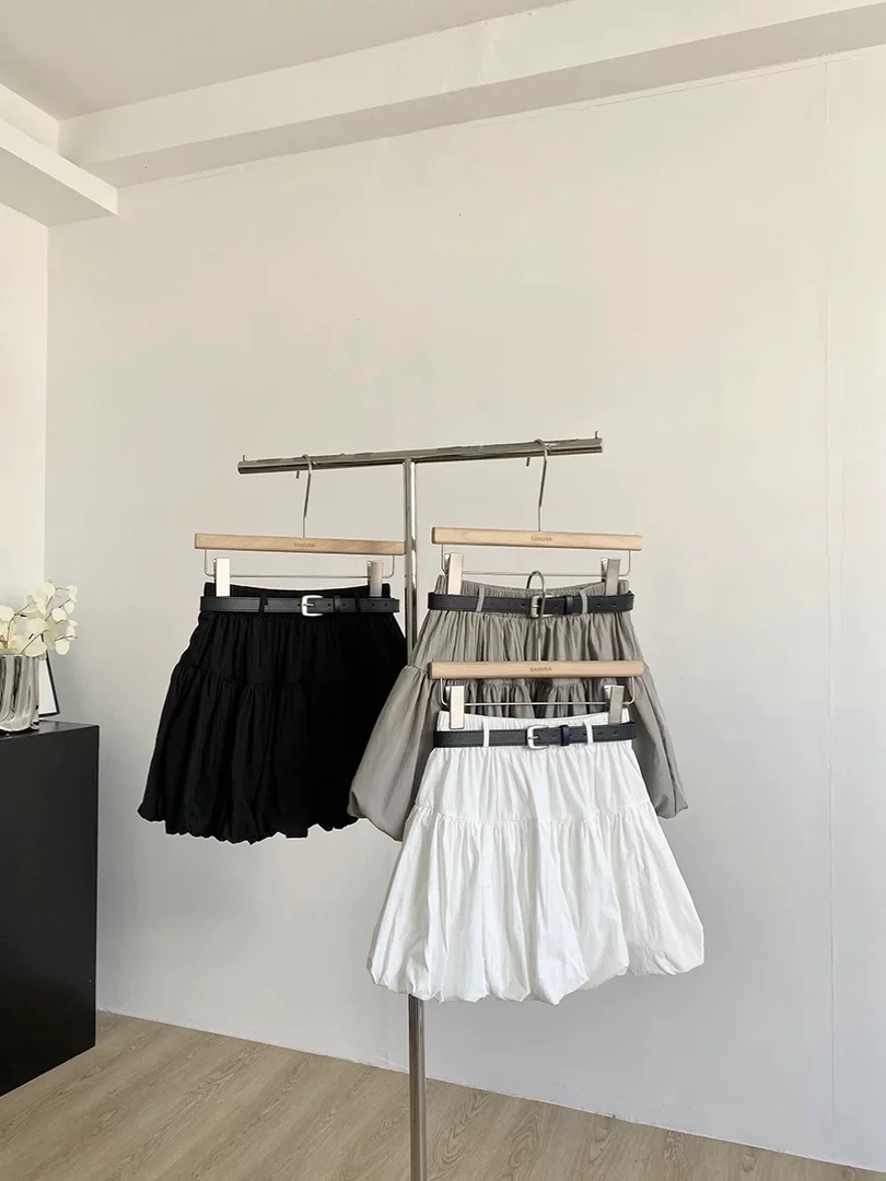 新疆包邮【6535】花苞半身短裙（配腰带）-腰围62长37