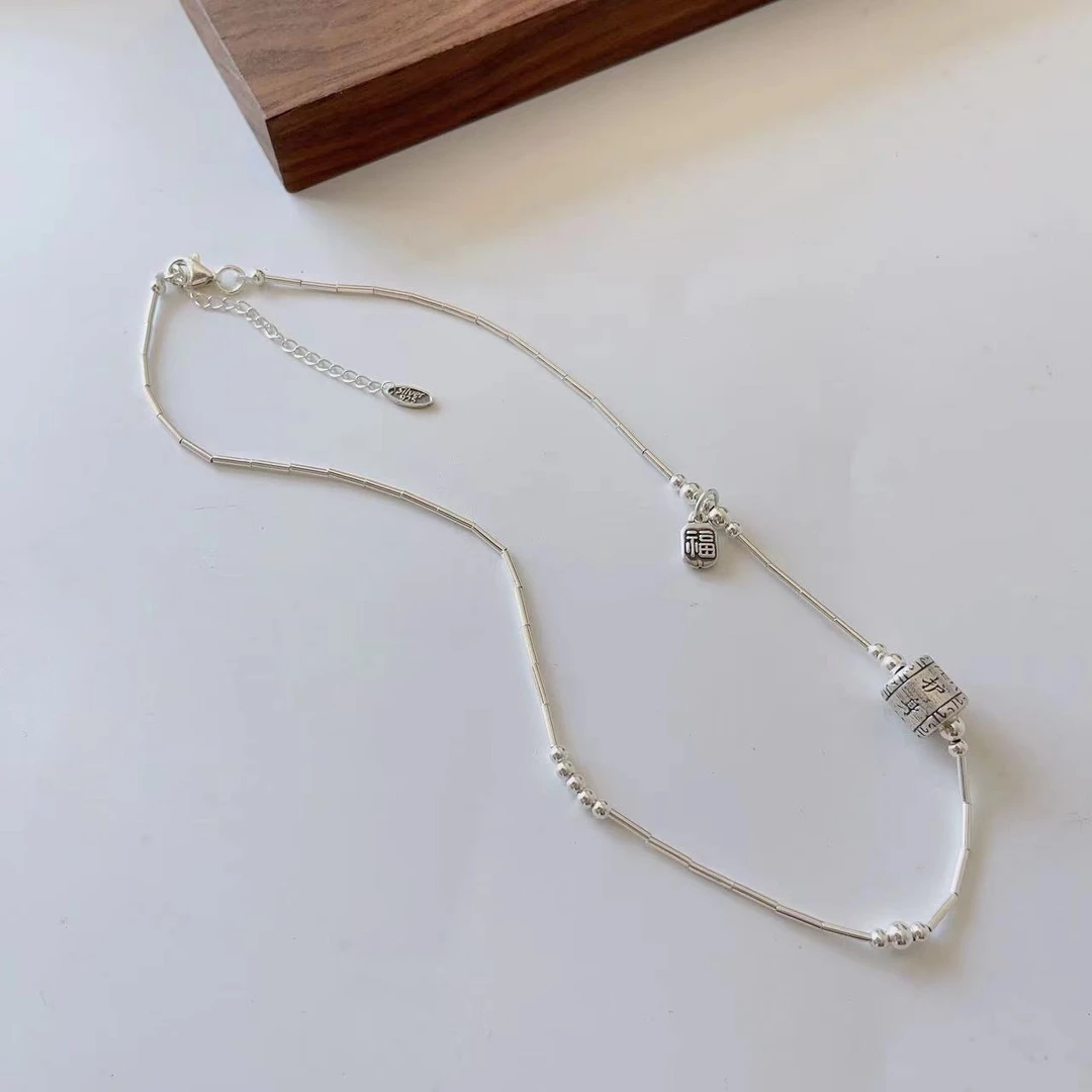 链子925银 【古八】设计款百搭护身符项链40+5  112096