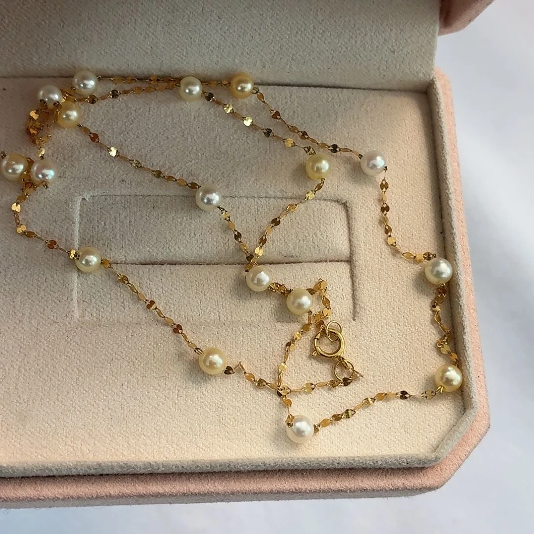 18K金镶嵌海水珍珠颈饰
