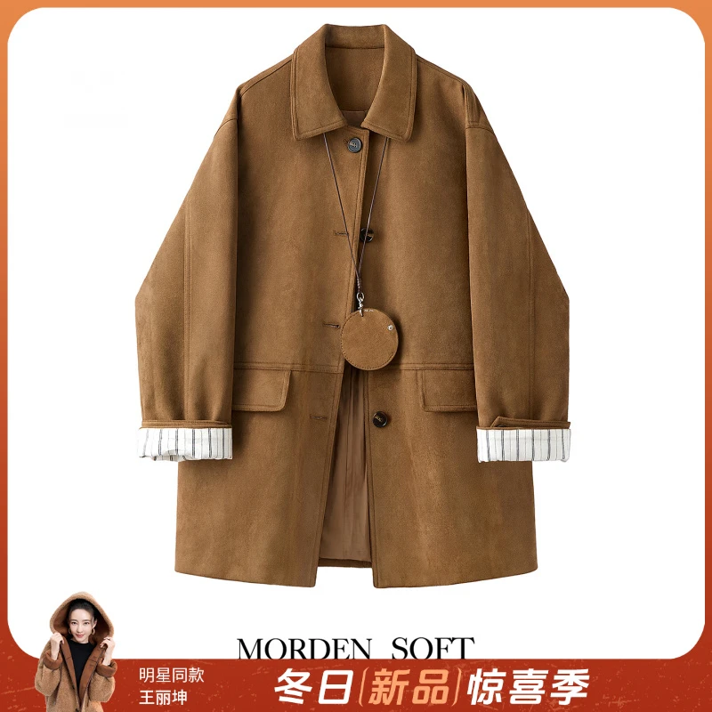 丝柏舍2025秋装新款女装设计感单排扣宽松显瘦翻领外套S53R3439A