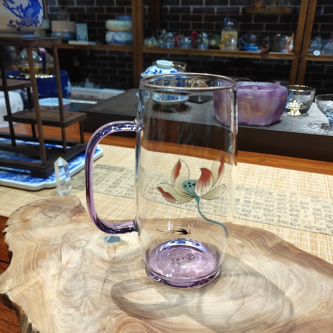 绿茶杯400毫升高端家用透明手工