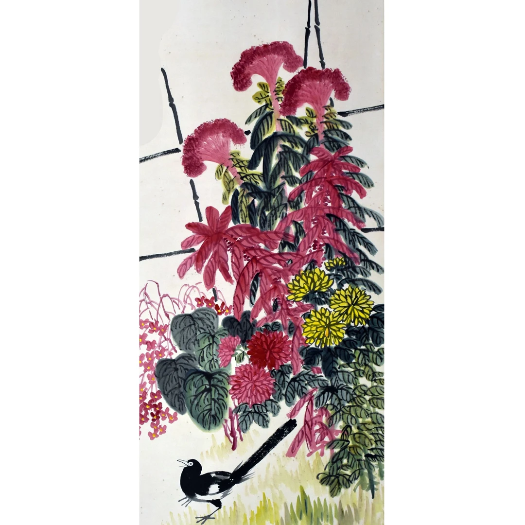 HM9421 百花齐放 137×68 纸本立轴 8.5平尺