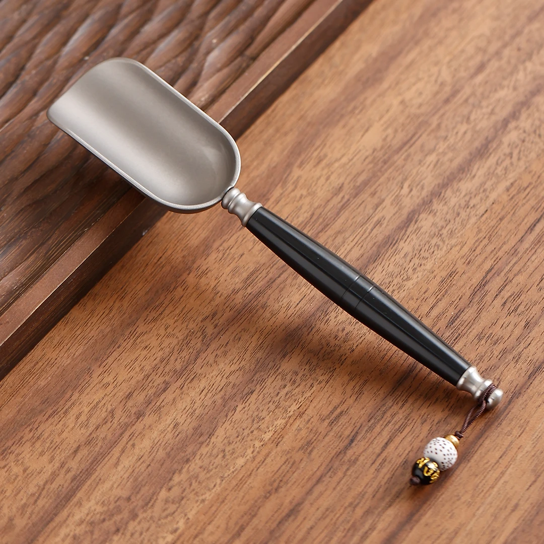 纯钛小茶勺茶铲单只挖舀茶叶专用勺子茶匙取茶器高端茶道茶具配件