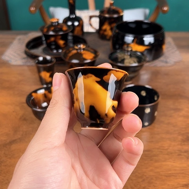 杯玳瑁釉迷你闻香杯