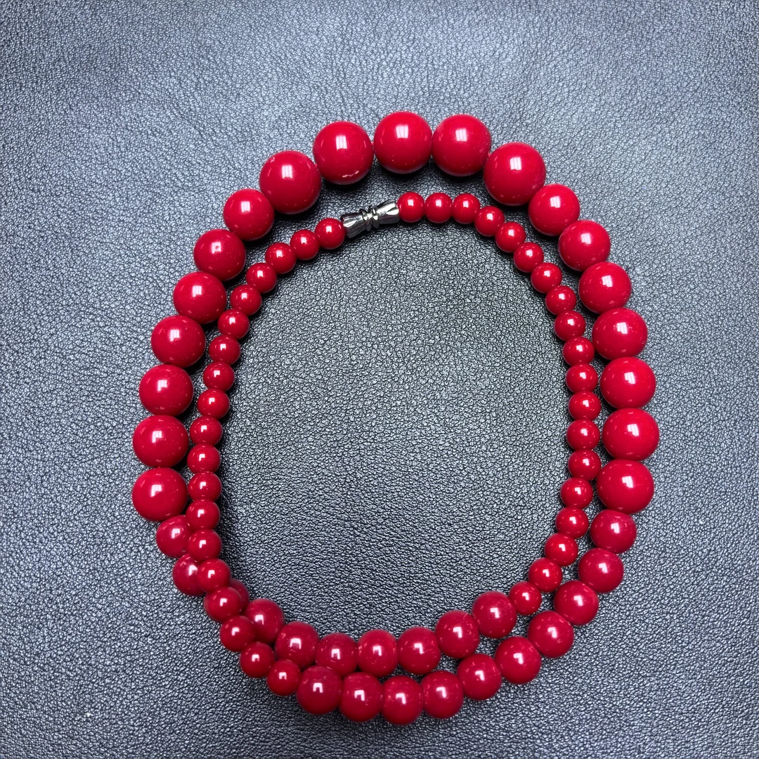 037号精品红色圆珠塔链