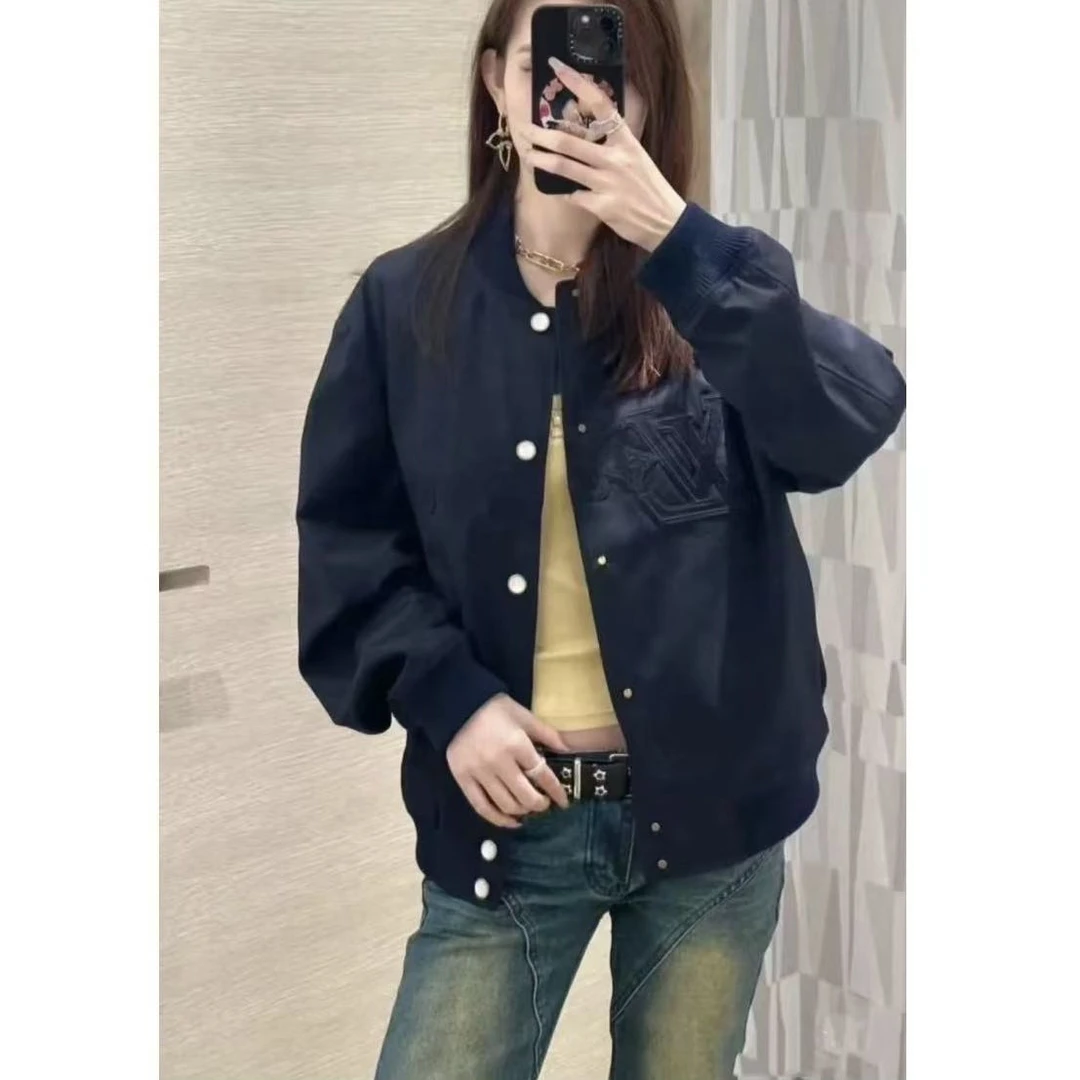 99新 LouisVuitton/路易威登 提花单排扣长袖夹克外套 海军蓝46