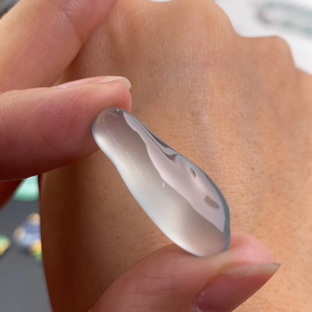 定制翡翠未镶嵌    玻璃天空蓝随形 纯美