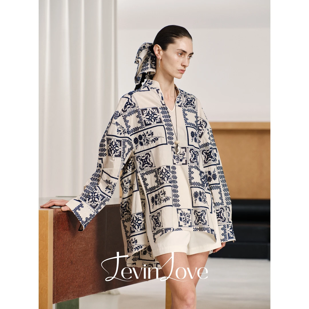 印格镂空波西风上衣 LEVIN LOVE 设计师款A025LS0303