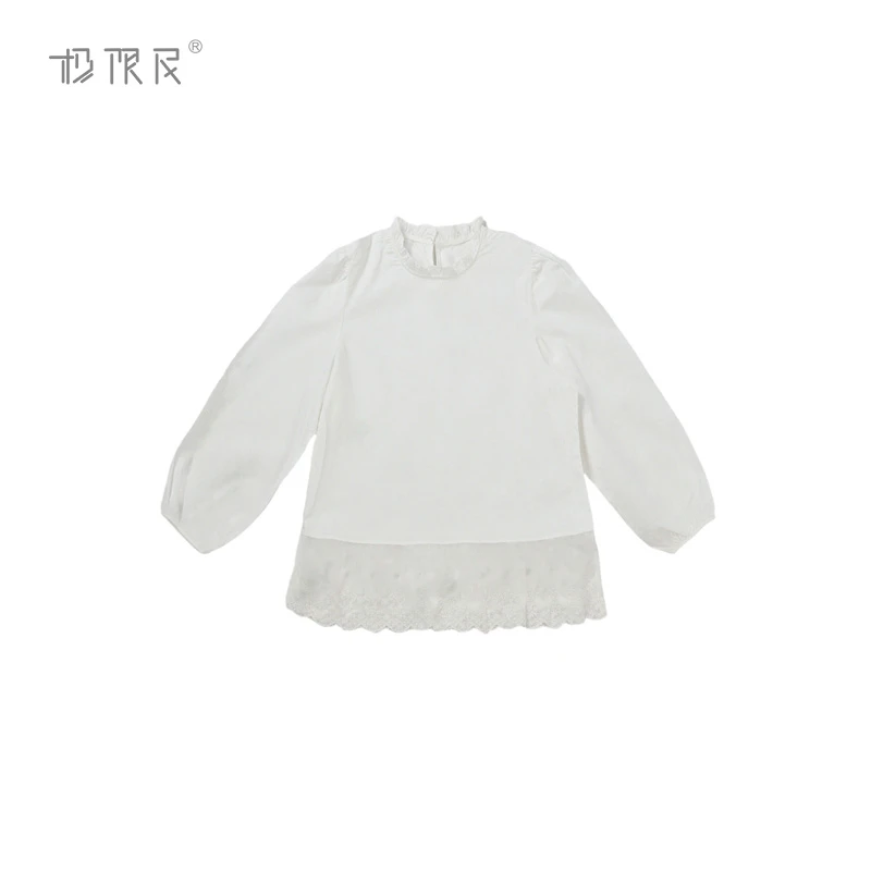 极限民《云菲》春季蕾丝拼接长袖宽松衬衫上衣F5102F0911