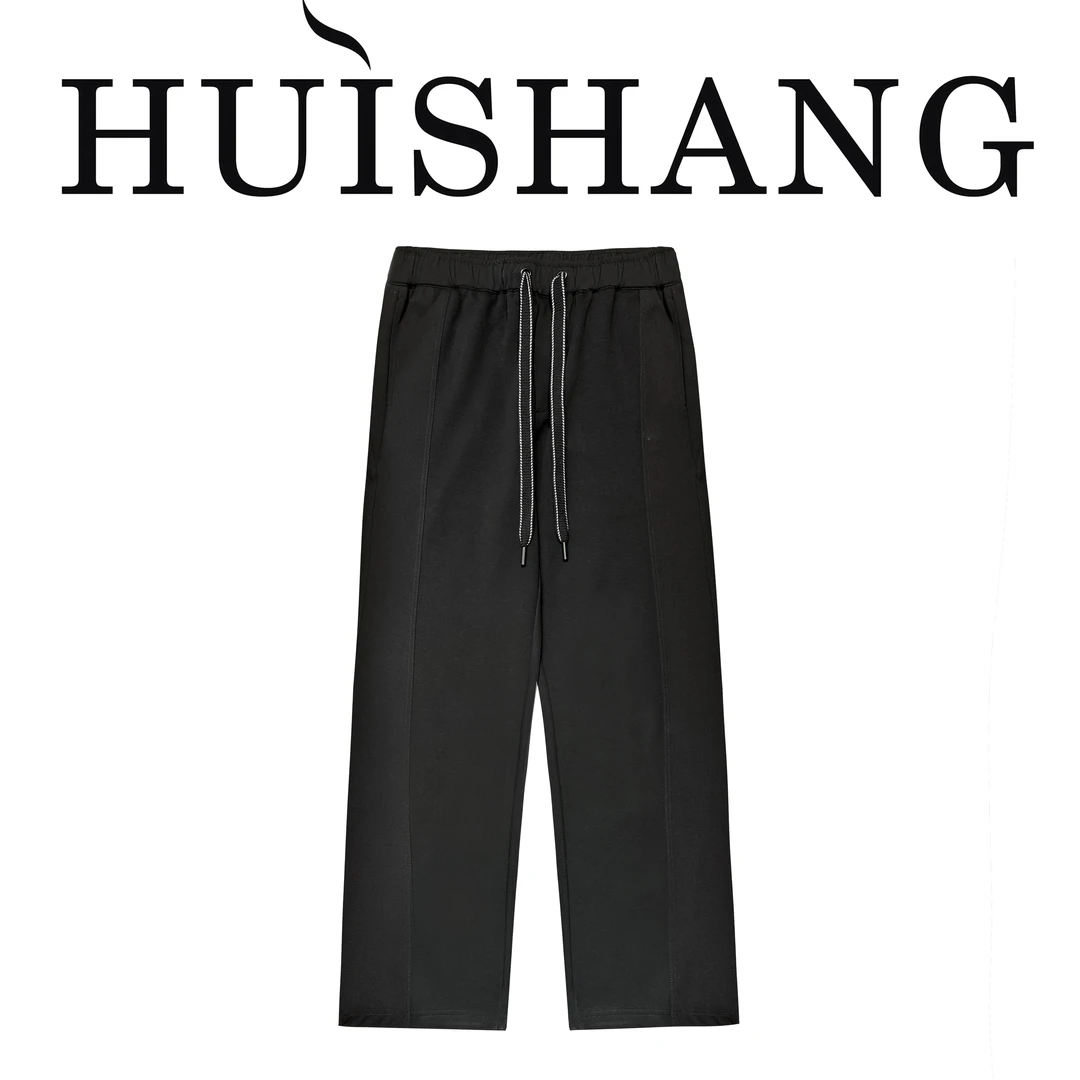 A13·灰色抽绳加绒潮牌男士宽松美式百搭时尚男长裤 W249022-灰色