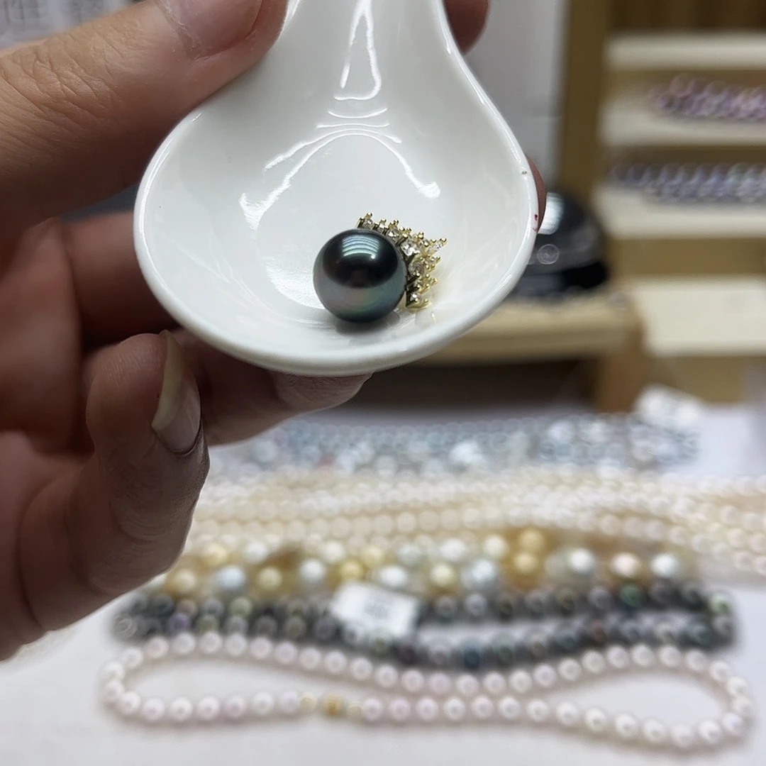 海水珍珠银S925镶嵌颈饰