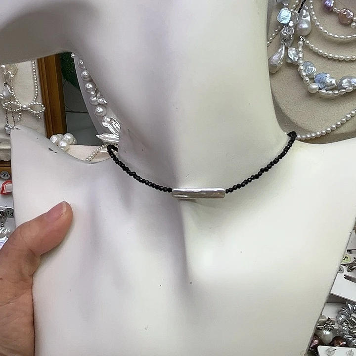 淡水珍珠银S925镶嵌颈饰