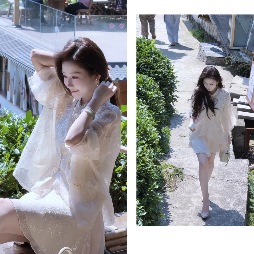 【婷婷】《从一而终》刺绣贵气小个子短款套装 TTH2SX396【Q】