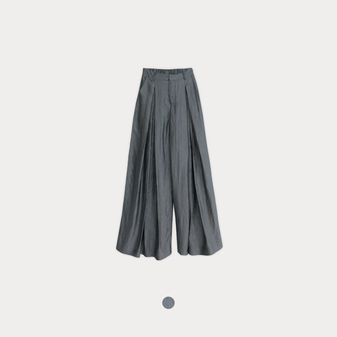 褶间叙事｜夏季新款亲肤凉感褶皱花纹设计感休闲直筒裤KZ250517