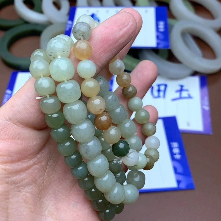 和田玉珠宝半成品未镶嵌萬****）