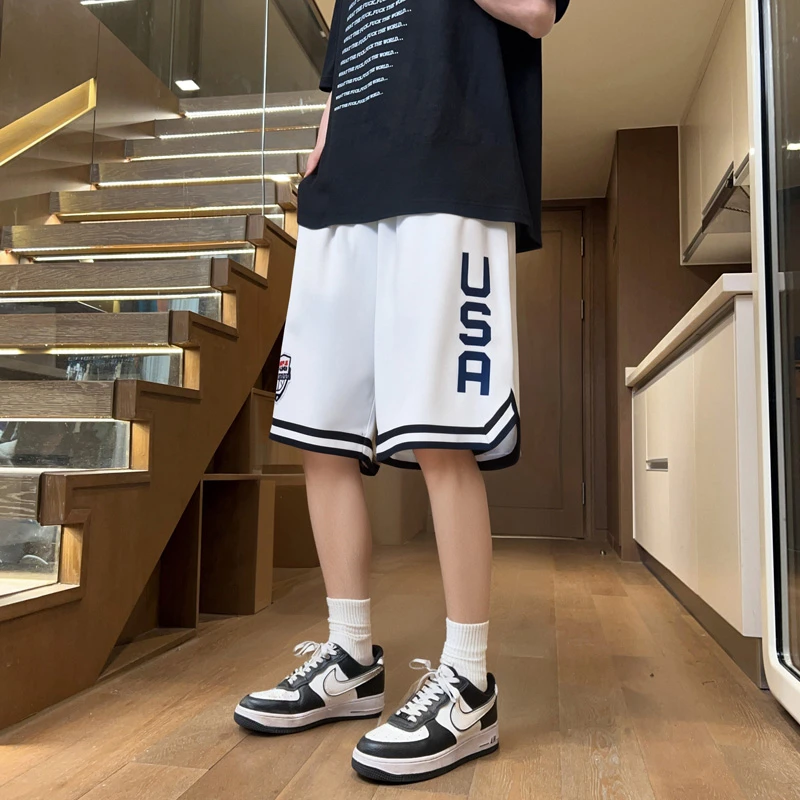 夏季新款男生休闲运动篮球运动短裤青少年美式薄款潮流宽松五分裤