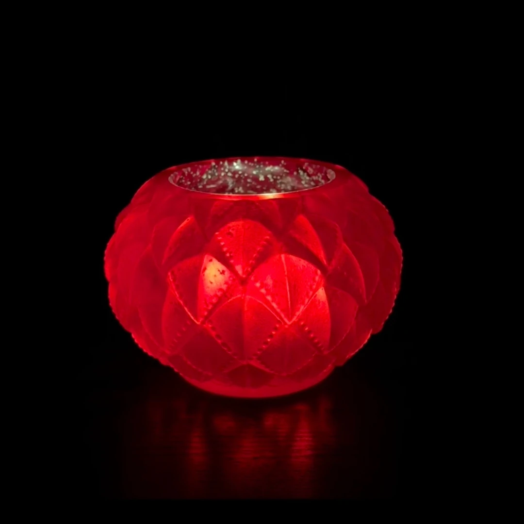 【可清优居-丹蕊】喷砂外浮雕琉璃香薰蜡烛灯摆件+LED蜡烛灯