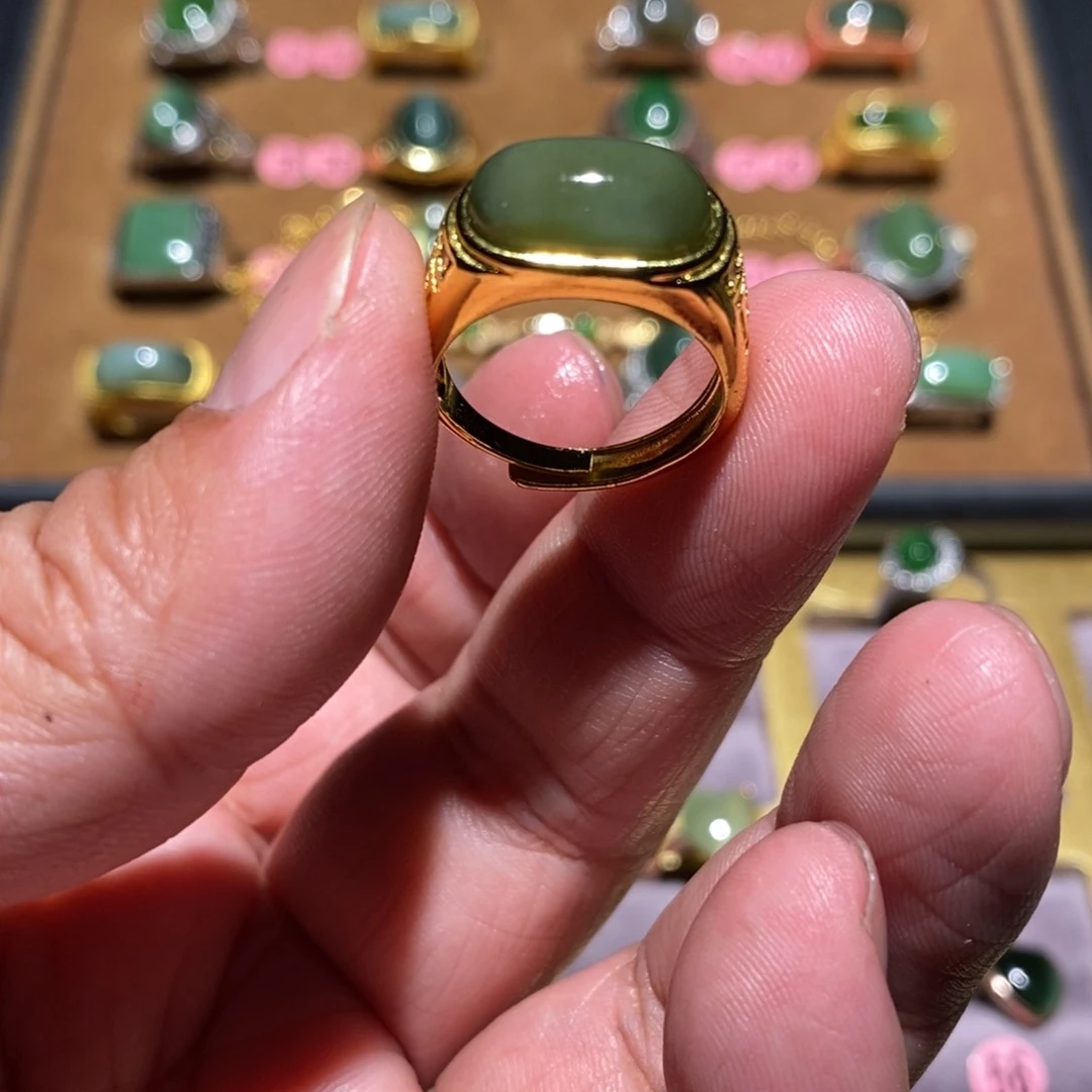 和田玉（碧玉）戒指未镶嵌